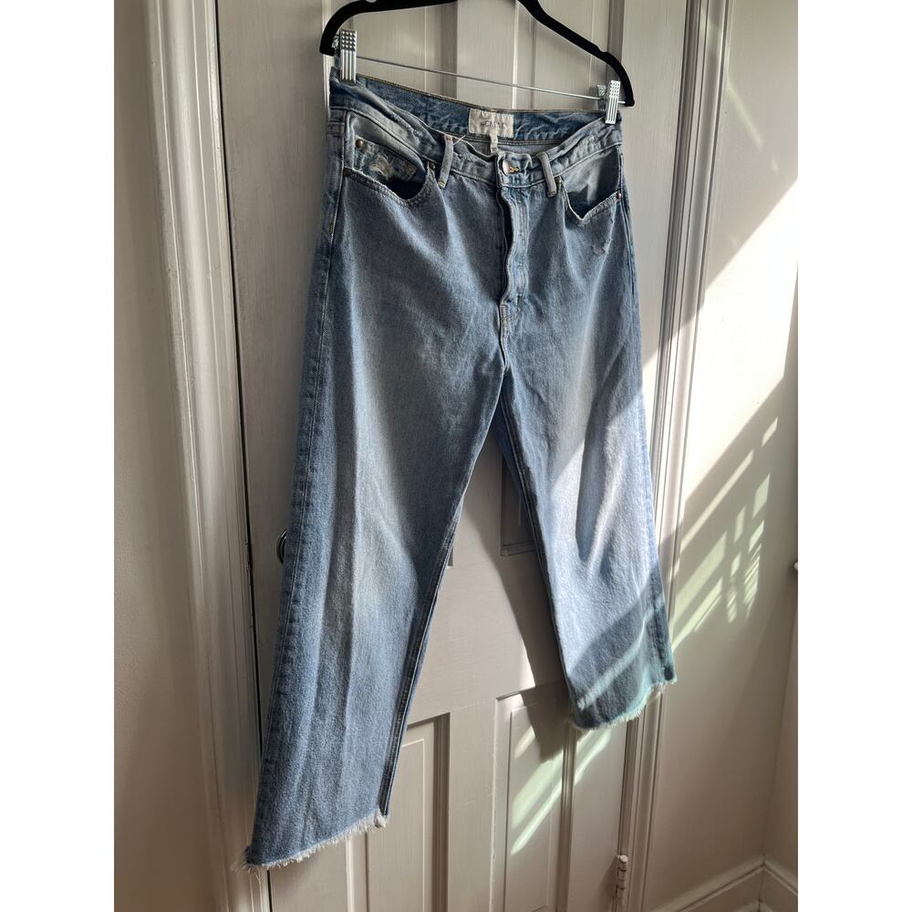 THE GREAT. The Wayne Jean Sz 27 - ✨ Fan Fave ✨ Cropped Wide Leg Raw Hem Denim - Picture 3 of 7